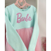 Сукня мятна з фатіном + друк (Barbie)