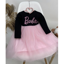 Сукня чорна з фатіном + друк (Barbie)